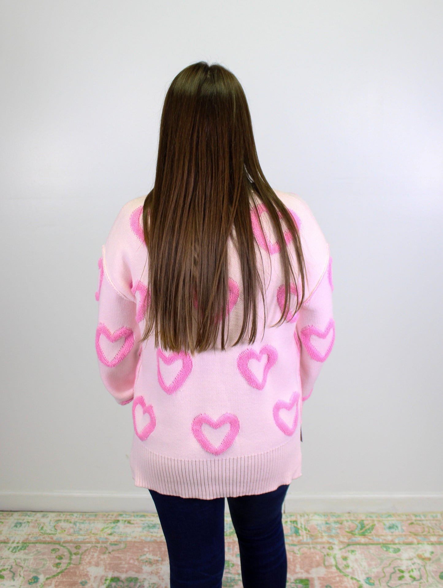 Light Pink Heart Sweater LT