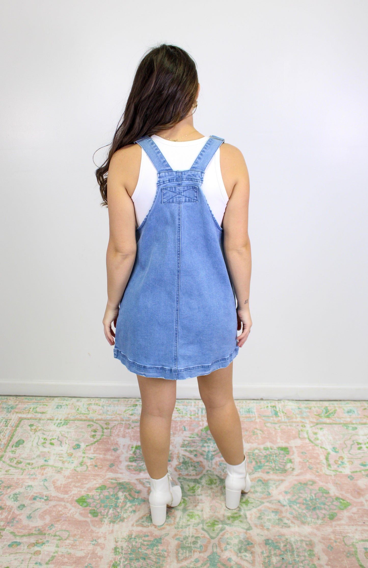 Short Denim Overall Dress LT