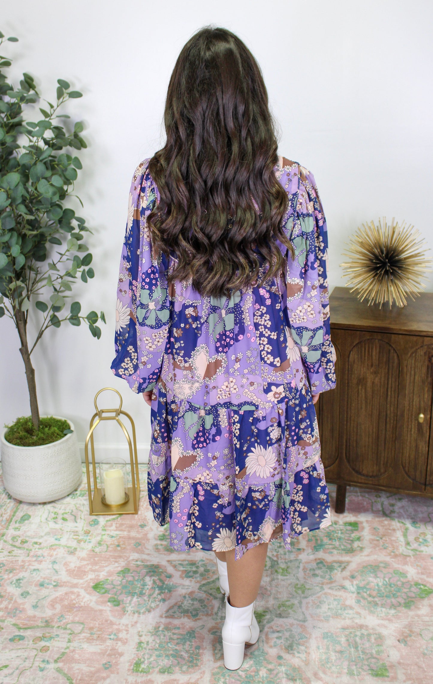 Purple Floral Dress LT