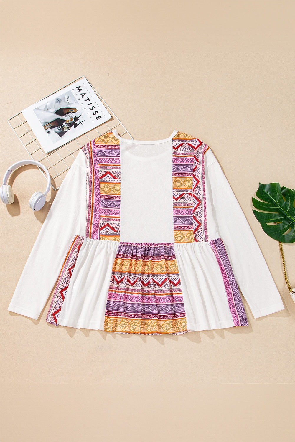 White Aztec Blouse December.