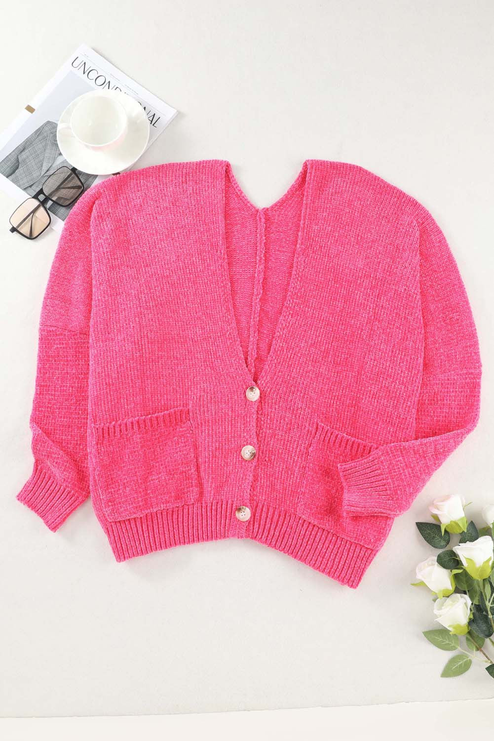 Pink Button Cardigan LT