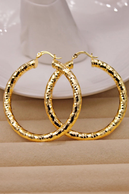 Gold Textured Hoops LT